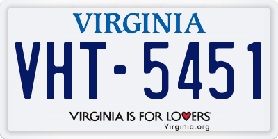 VA license plate VHT5451