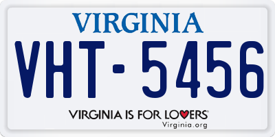 VA license plate VHT5456