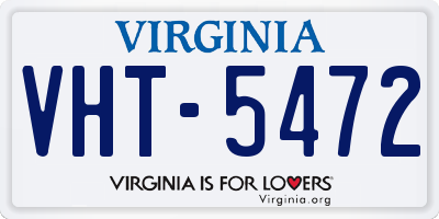 VA license plate VHT5472