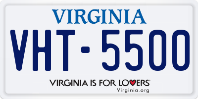 VA license plate VHT5500