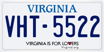 VA license plate VHT5522