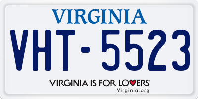 VA license plate VHT5523