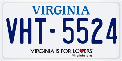 VA license plate VHT5524