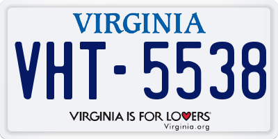VA license plate VHT5538