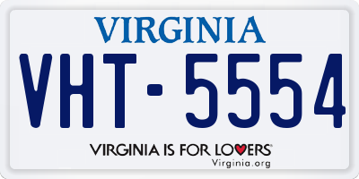 VA license plate VHT5554