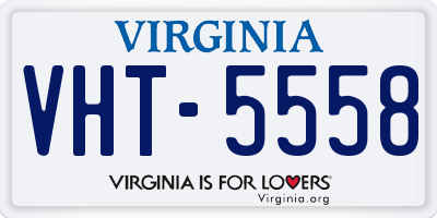 VA license plate VHT5558