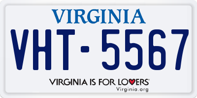 VA license plate VHT5567