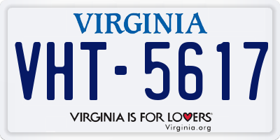 VA license plate VHT5617