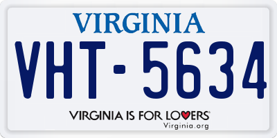 VA license plate VHT5634