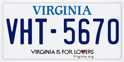 VA license plate VHT5670