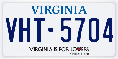 VA license plate VHT5704