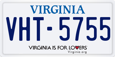 VA license plate VHT5755