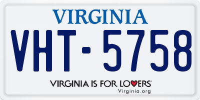 VA license plate VHT5758
