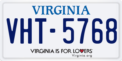 VA license plate VHT5768