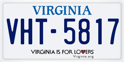 VA license plate VHT5817