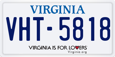 VA license plate VHT5818