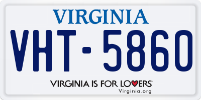 VA license plate VHT5860