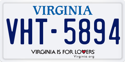 VA license plate VHT5894