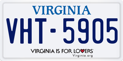 VA license plate VHT5905