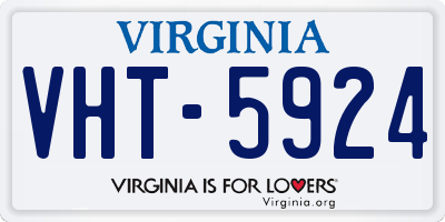 VA license plate VHT5924