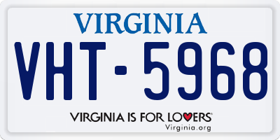 VA license plate VHT5968