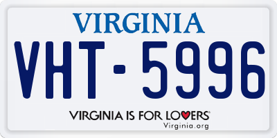 VA license plate VHT5996
