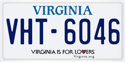 VA license plate VHT6046