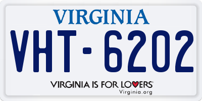 VA license plate VHT6202