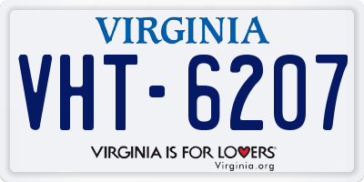 VA license plate VHT6207