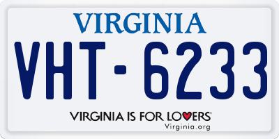 VA license plate VHT6233