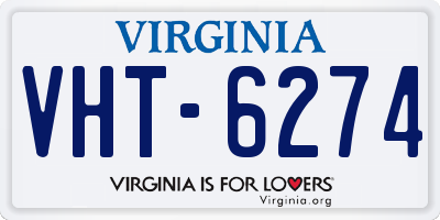 VA license plate VHT6274
