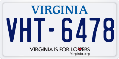 VA license plate VHT6478