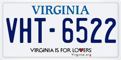 VA license plate VHT6522