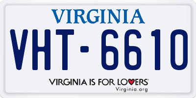 VA license plate VHT6610