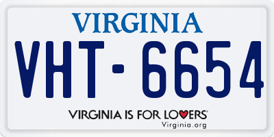 VA license plate VHT6654
