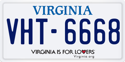 VA license plate VHT6668