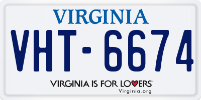 VA license plate VHT6674