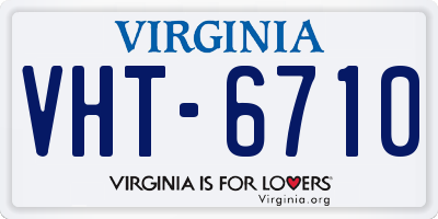 VA license plate VHT6710