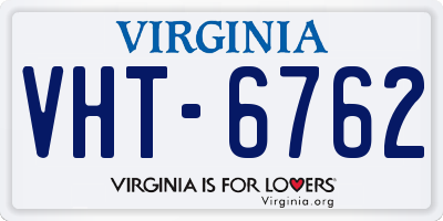 VA license plate VHT6762