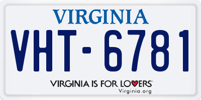VA license plate VHT6781