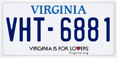 VA license plate VHT6881