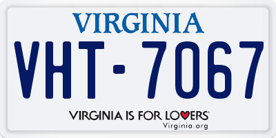 VA license plate VHT7067