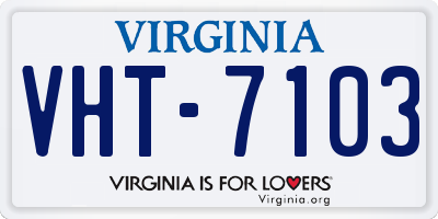 VA license plate VHT7103