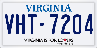 VA license plate VHT7204
