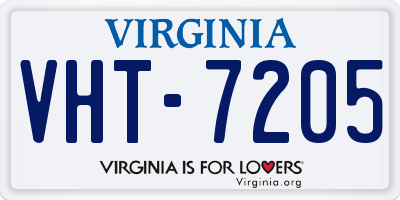 VA license plate VHT7205