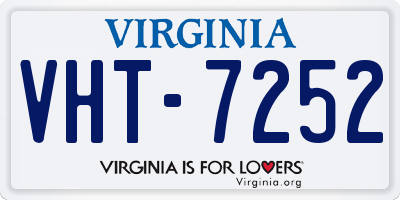 VA license plate VHT7252