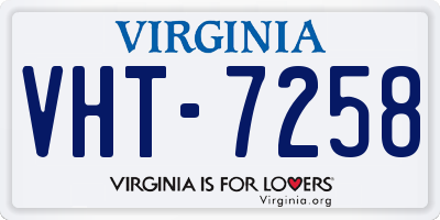 VA license plate VHT7258