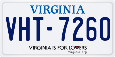 VA license plate VHT7260