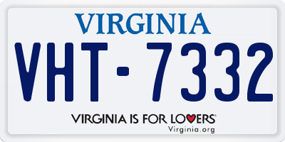VA license plate VHT7332