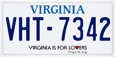 VA license plate VHT7342